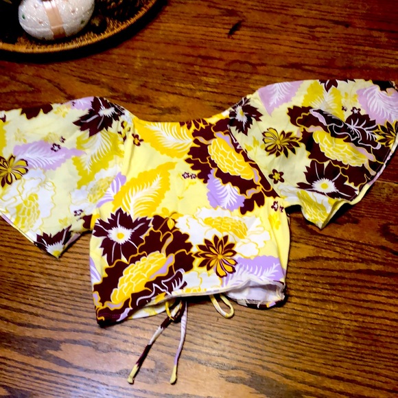 NWOT Anthropologie Maeve ruched floral top - Picture 6 of 7